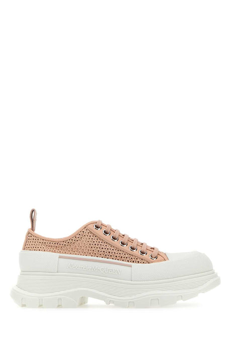 ALEXANDER MCQUEEN Pastel Pink Mini Raffia Tread Slick Sneakers