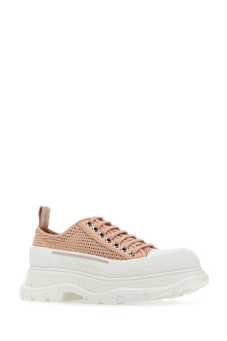 ALEXANDER MCQUEEN Pastel Pink Mini Raffia Tread Slick Sneakers