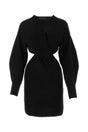 ALEXANDER MCQUEEN Sophisticated Black Wool Blend Dress