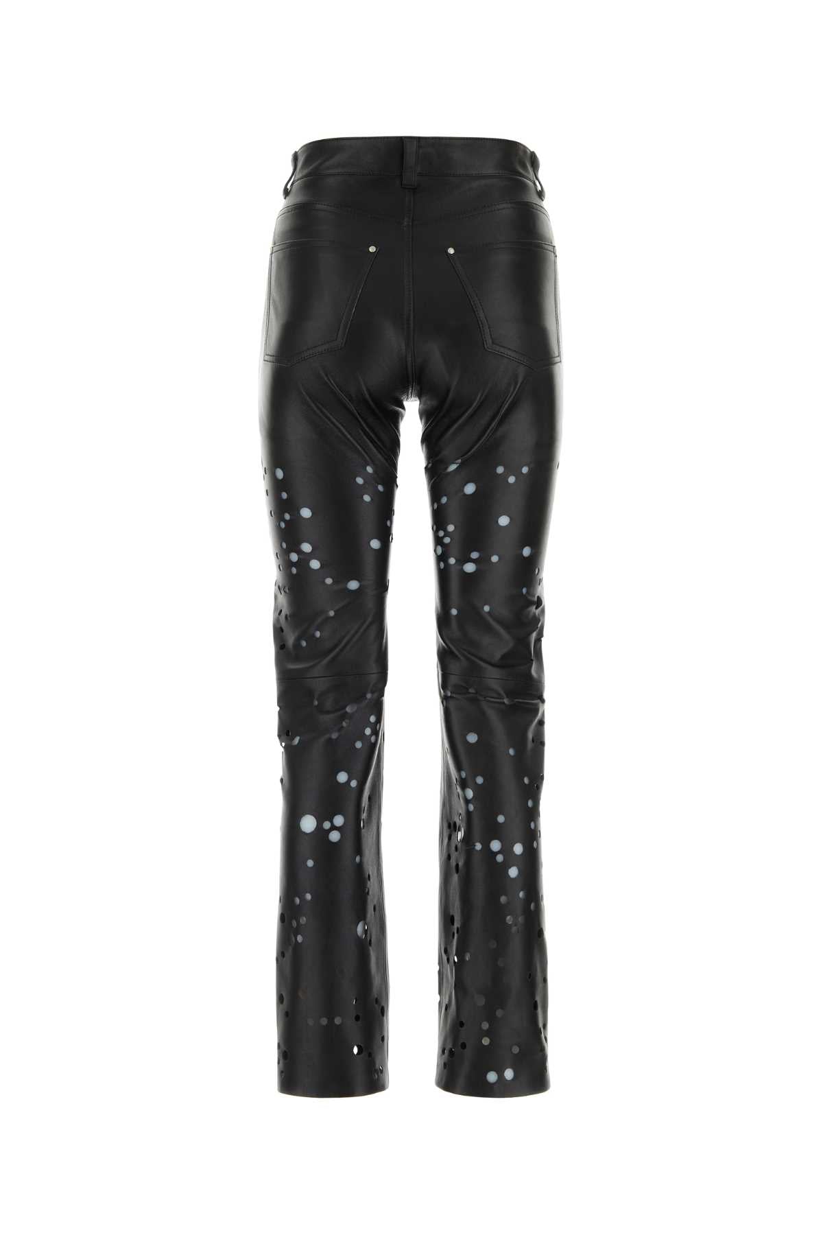 DURAZZI Black Leather Pants for Women - 23W Collection