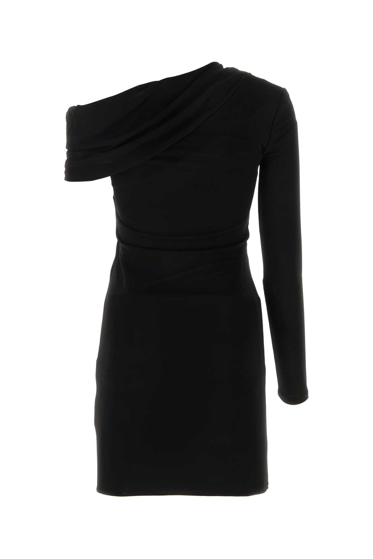 SAINT LAURENT Chic Black Viscose Mini Dress