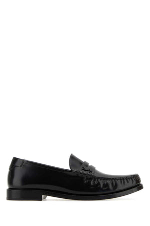 SAINT LAURENT Classic Black Leather Loafers for Women