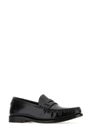 SAINT LAURENT Classic Black Leather Loafers for Women