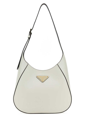 PRADA Chic White Leather Shoulder Handbag - 30 cm Width