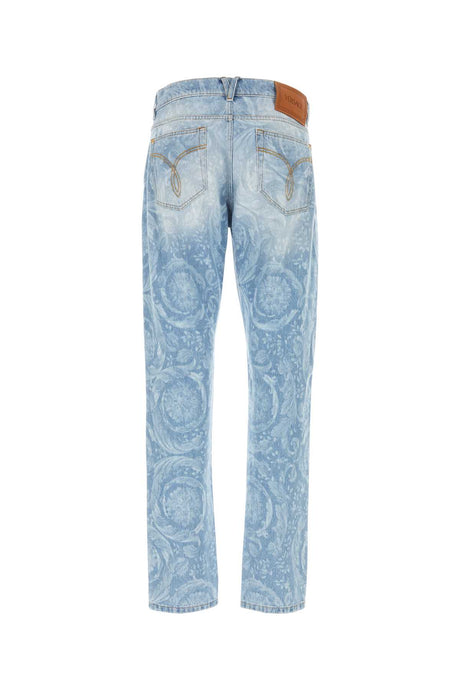 VERSACE Printed Denim Jeans