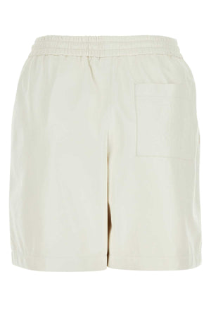 LOEWE Chic White Leather Mini Shorts