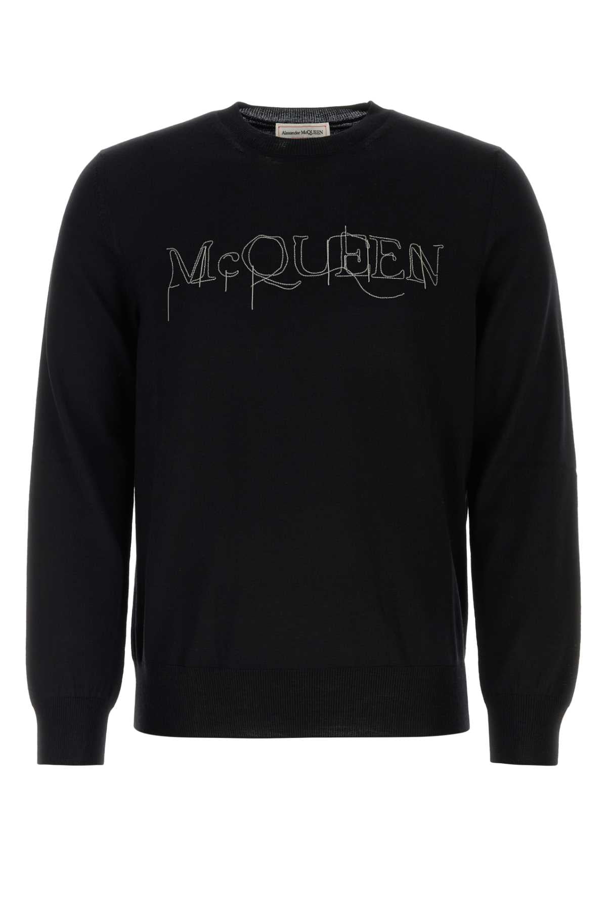 ALEXANDER MCQUEEN Luxurious Black Wool Sweater for Men