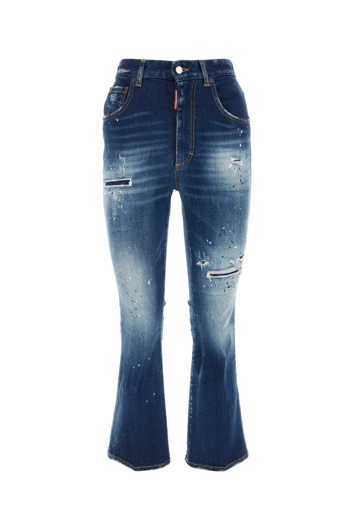 DSQUARED Stretch Denim Jeans for Women - Timeless Blue Fit