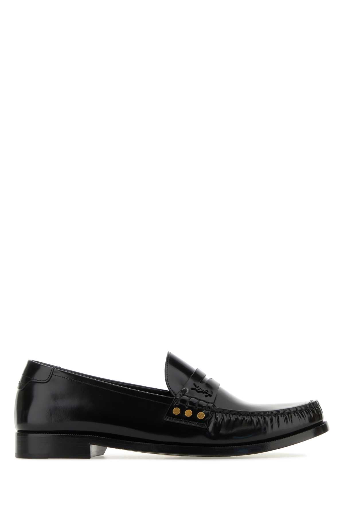 SAINT LAURENT Classic Black Leather Loafers