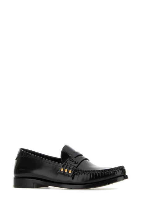 SAINT LAURENT Classic Black Leather Loafers