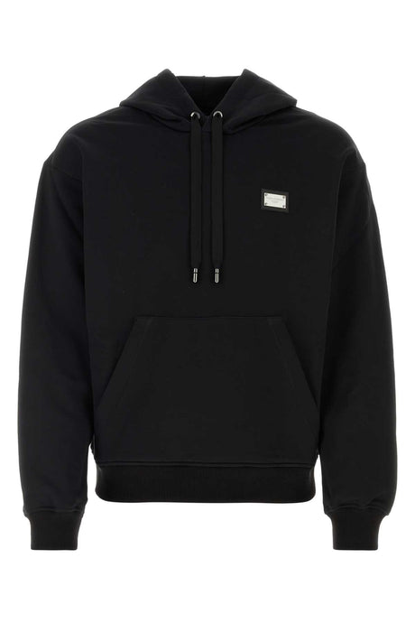 DOLCE & GABBANA Essential Black Cotton Sweatshirt