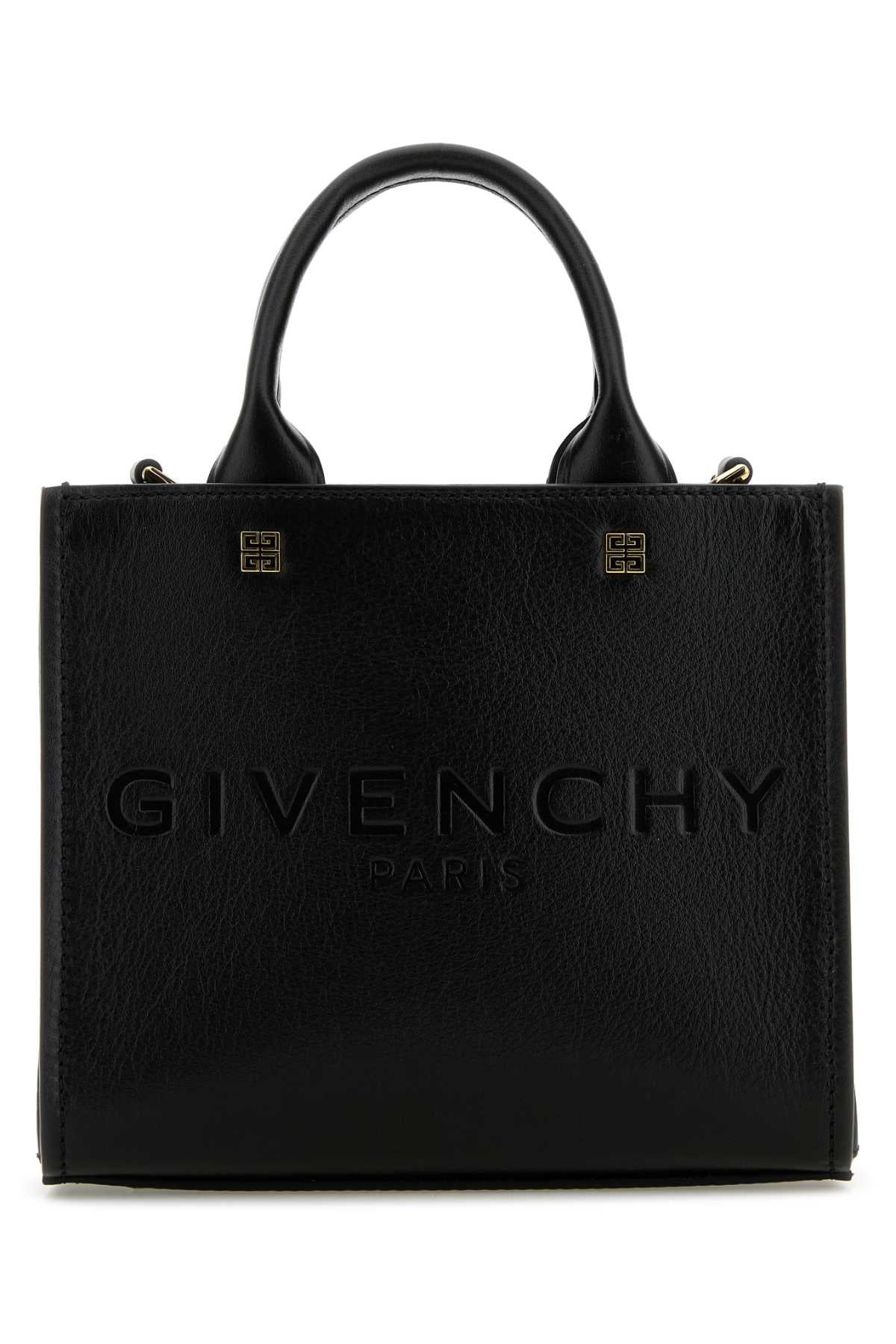 GIVENCHY Chic Black Leather Mini G-Tote Handbag