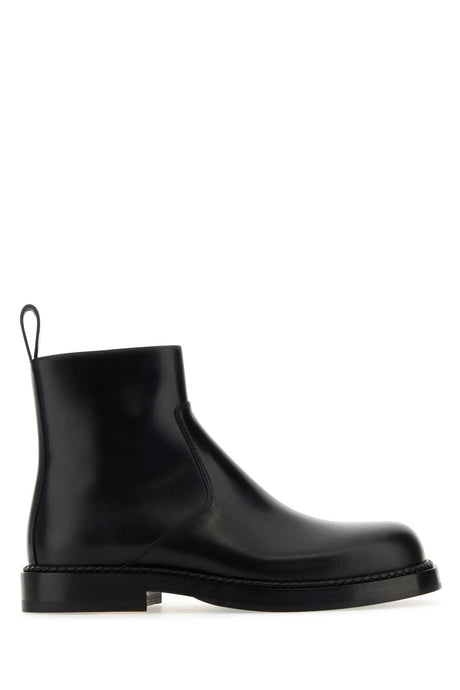 BOTTEGA VENETA Black Leather Strut Ankle Boots