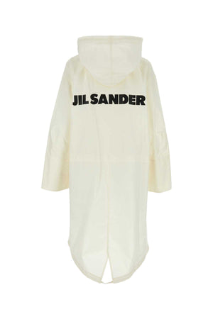 JIL SANDER Ivory Cotton Parka Jacket for Women