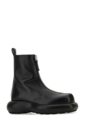 JIL SANDER Chic Black Leather Ankle Boots for Women