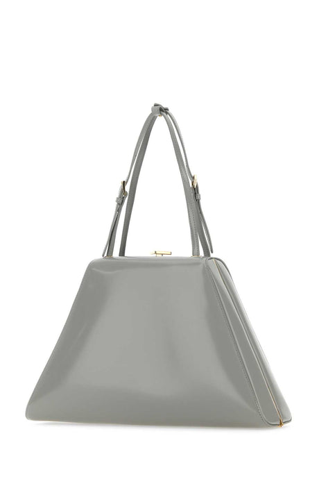 PRADA Elegant Light Grey Leather Handbag - 34 cm Width