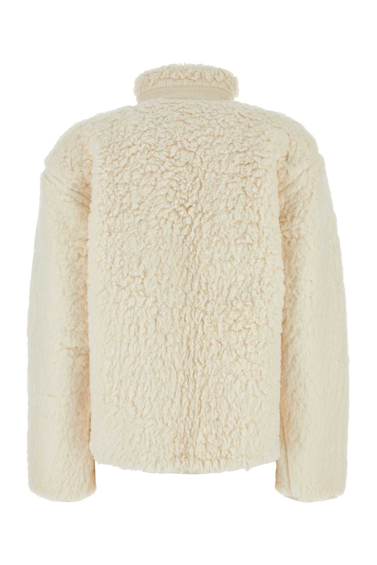 JIL SANDER Ivory Teddy Fabric Sweatshirt for Women