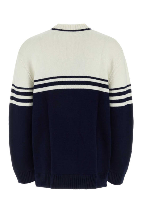 WALES BONNER Oversized Bicolor Wool Sweater