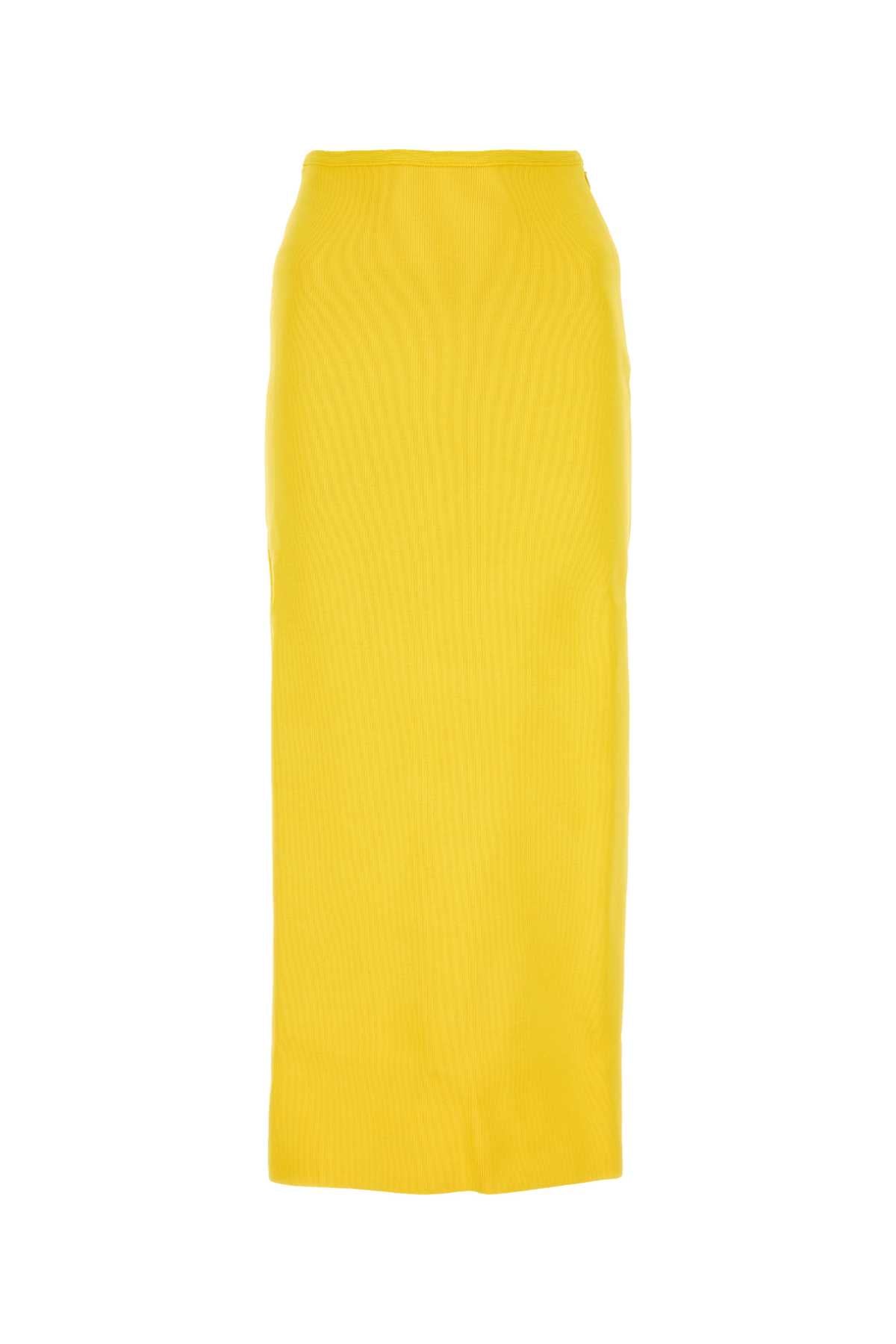 JIL SANDER Chic Yellow Midi Skirt for Women