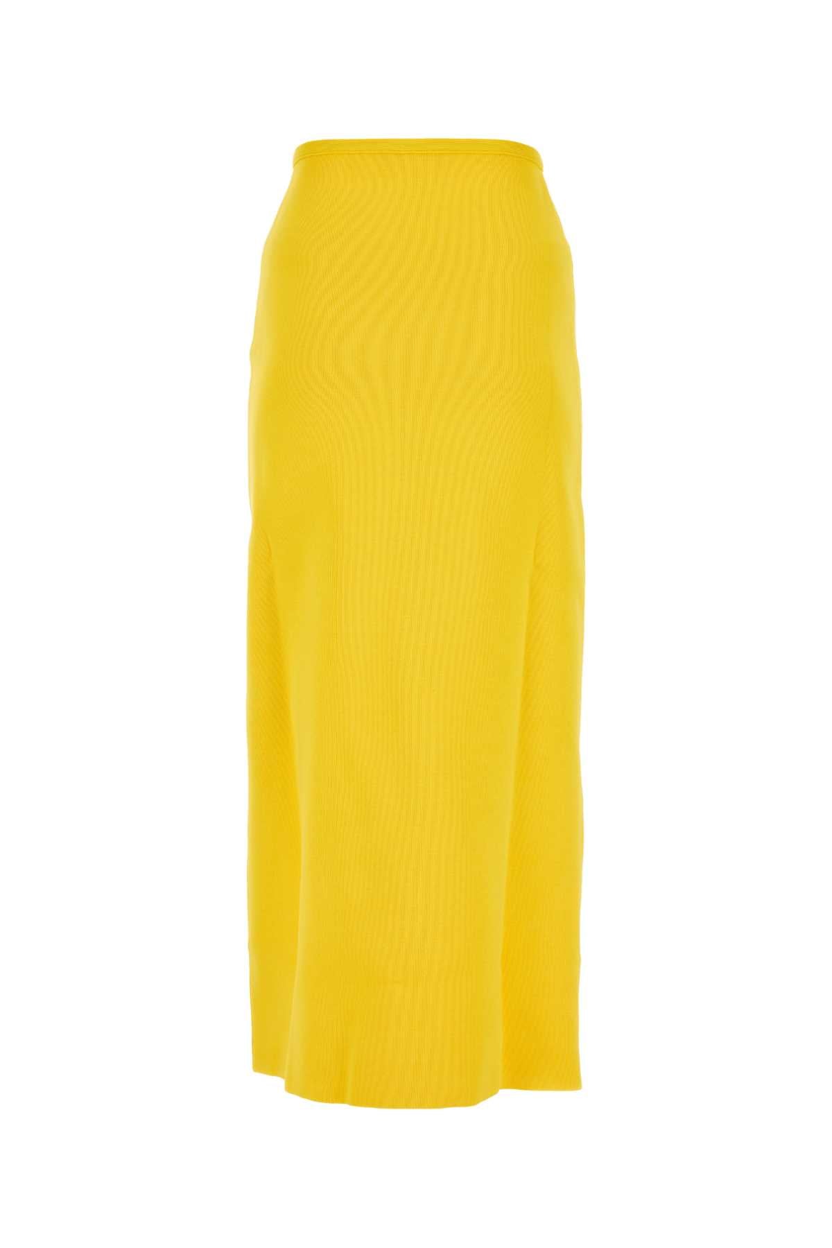 JIL SANDER Chic Yellow Midi Skirt for Women