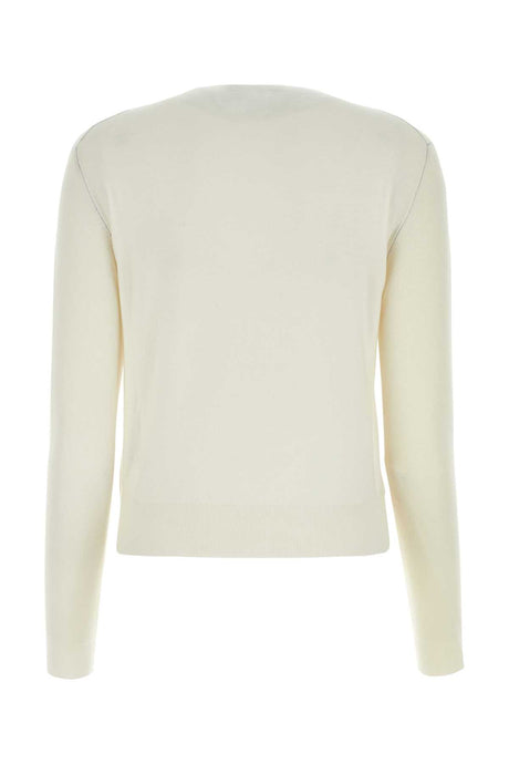 FENDI Ivory Stretch Cashmere Blend Sweater