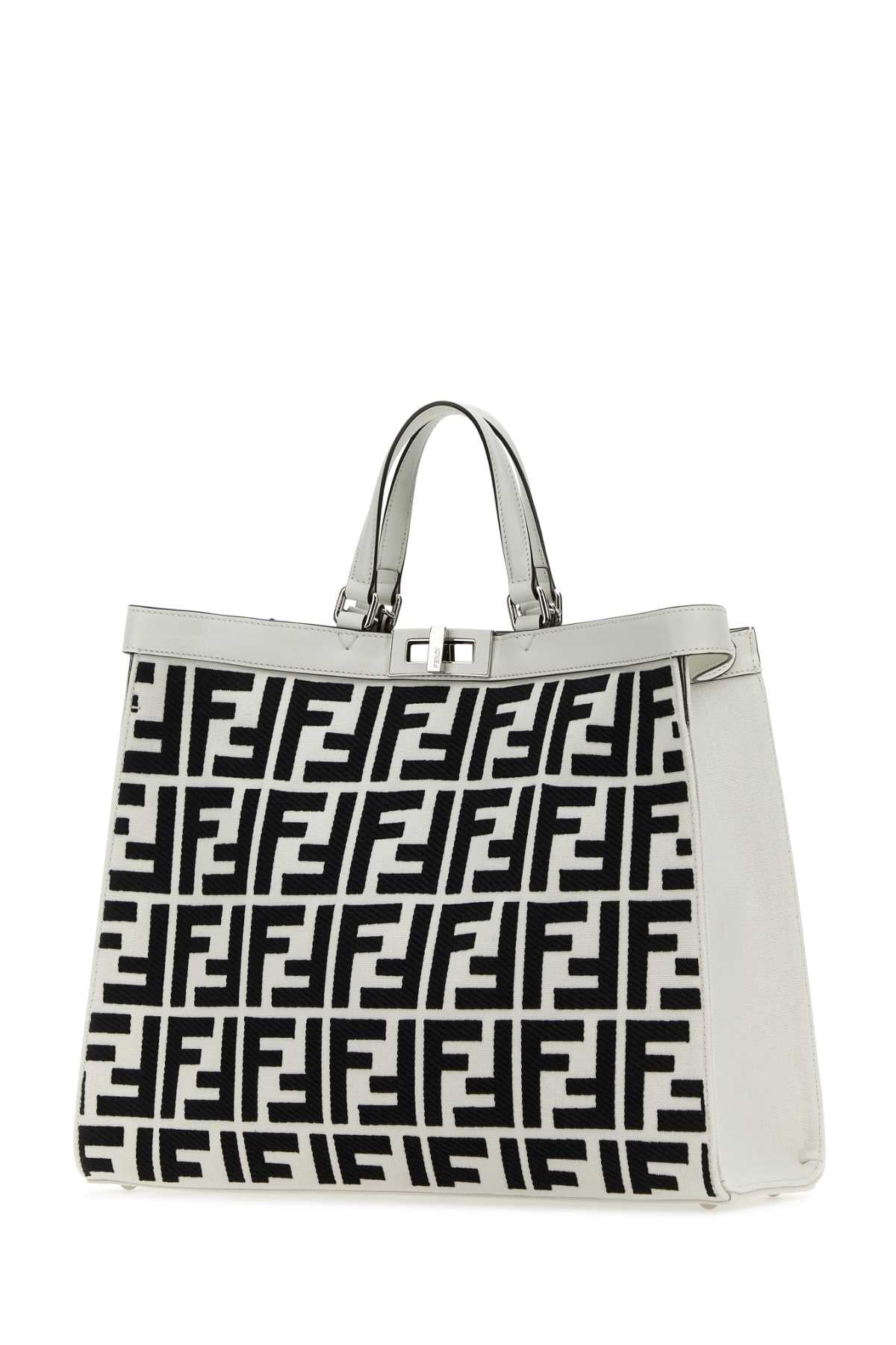 FENDI Embroidered Fabric X-Tote Handbag - 41 cm Width