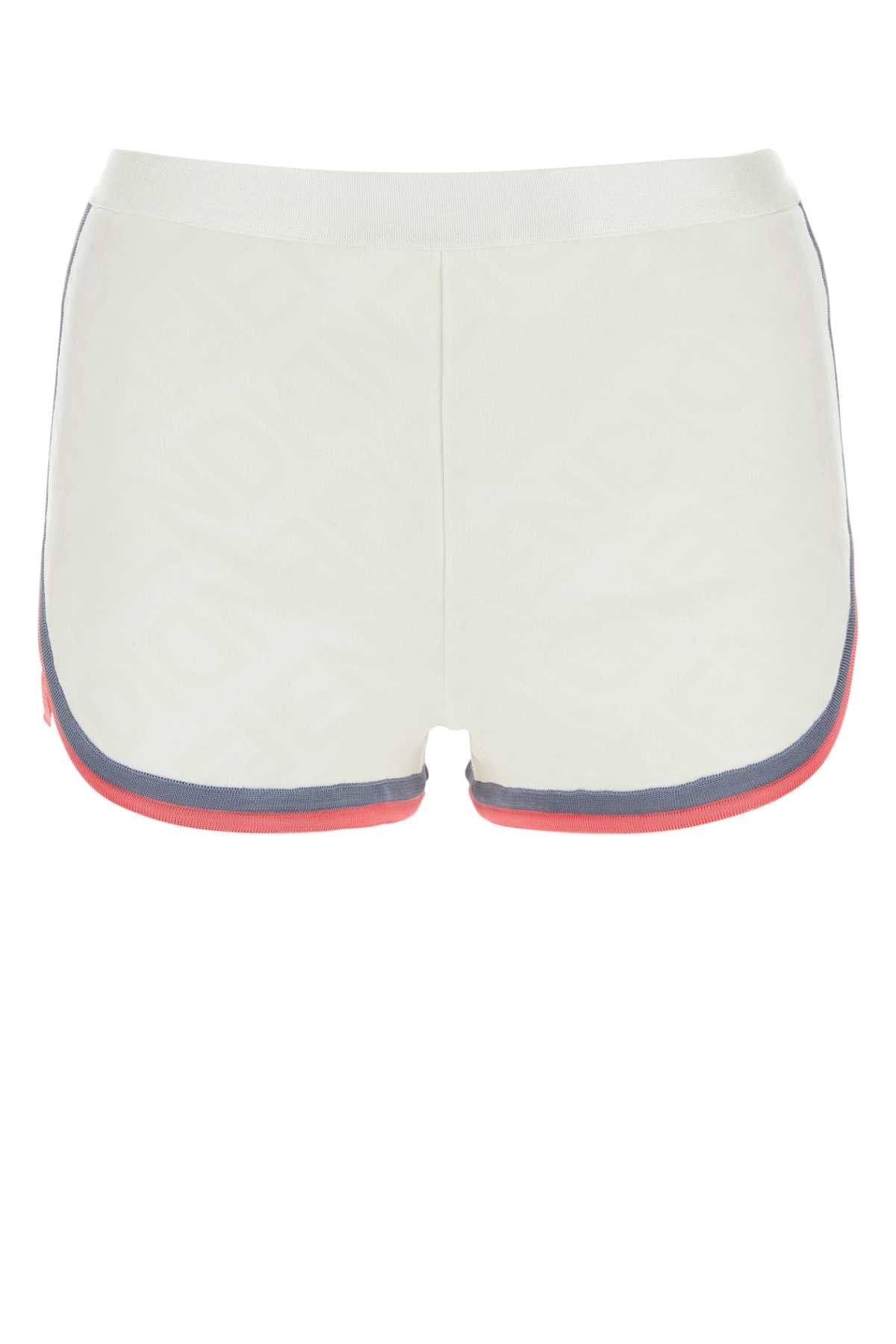 FENDI Ivory Viscose Blend Mini Shorts for Women