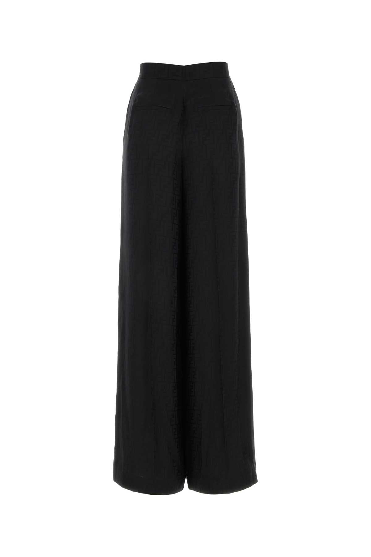 FENDI Embroidered Satin Wide-Leg Pants for Women