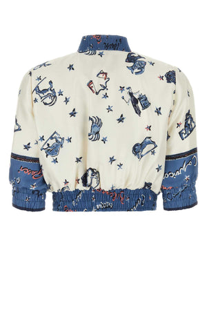 FENDI Printed Satin Bomber Jacket