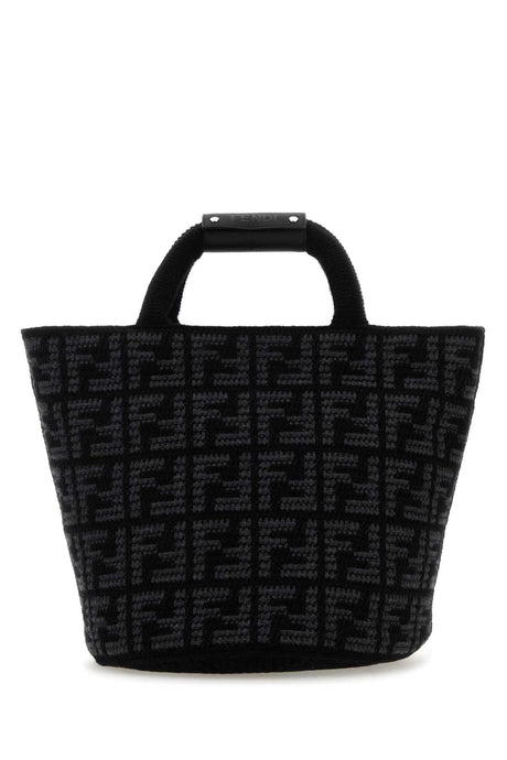 FENDI Embroidered Cashmere Bucket Handbag - 32x32x32 cm