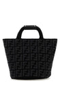 FENDI Embroidered Cashmere Bucket Handbag - 32x32x32 cm