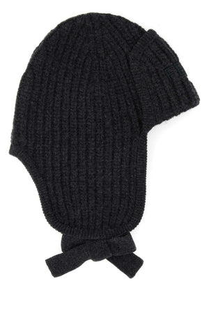 FENDI Graphite Wool Beanie Hat for Men