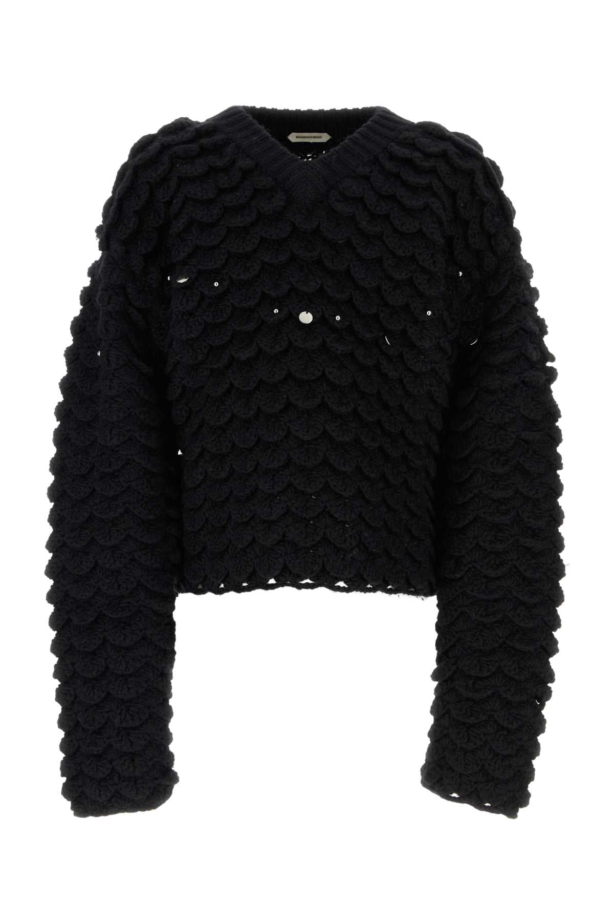 NAMACHEKO Sophisticated Black Wool Blend Sweater