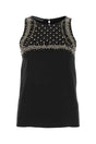 ALBERTA FERRETTI Elegant Black Satin Tank Top