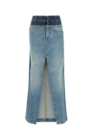 STELLA McCARTNEY Two-Tone Denim Skirt for Women