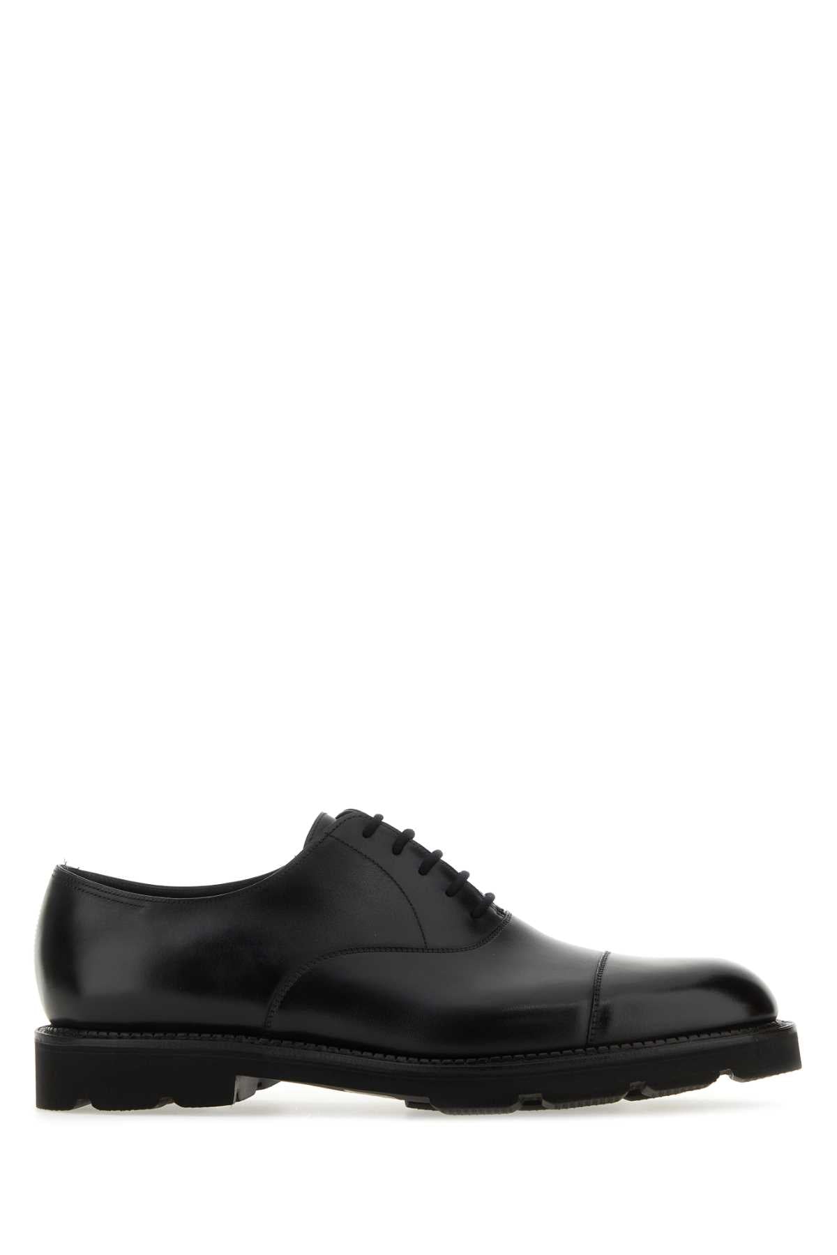 JOHN LOBB Classic Black Leather Lace-Up Shoes for Men