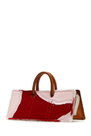 DENTRO Multicolor Satin and Leather Otto Handbag - 40 cm