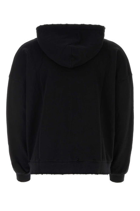 PALM ANGELS Oversized Cotton Black Sweatshirt for Men