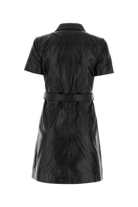 MICHAEL BY MICHAEL KORS Chic Black Leather Mini Dress