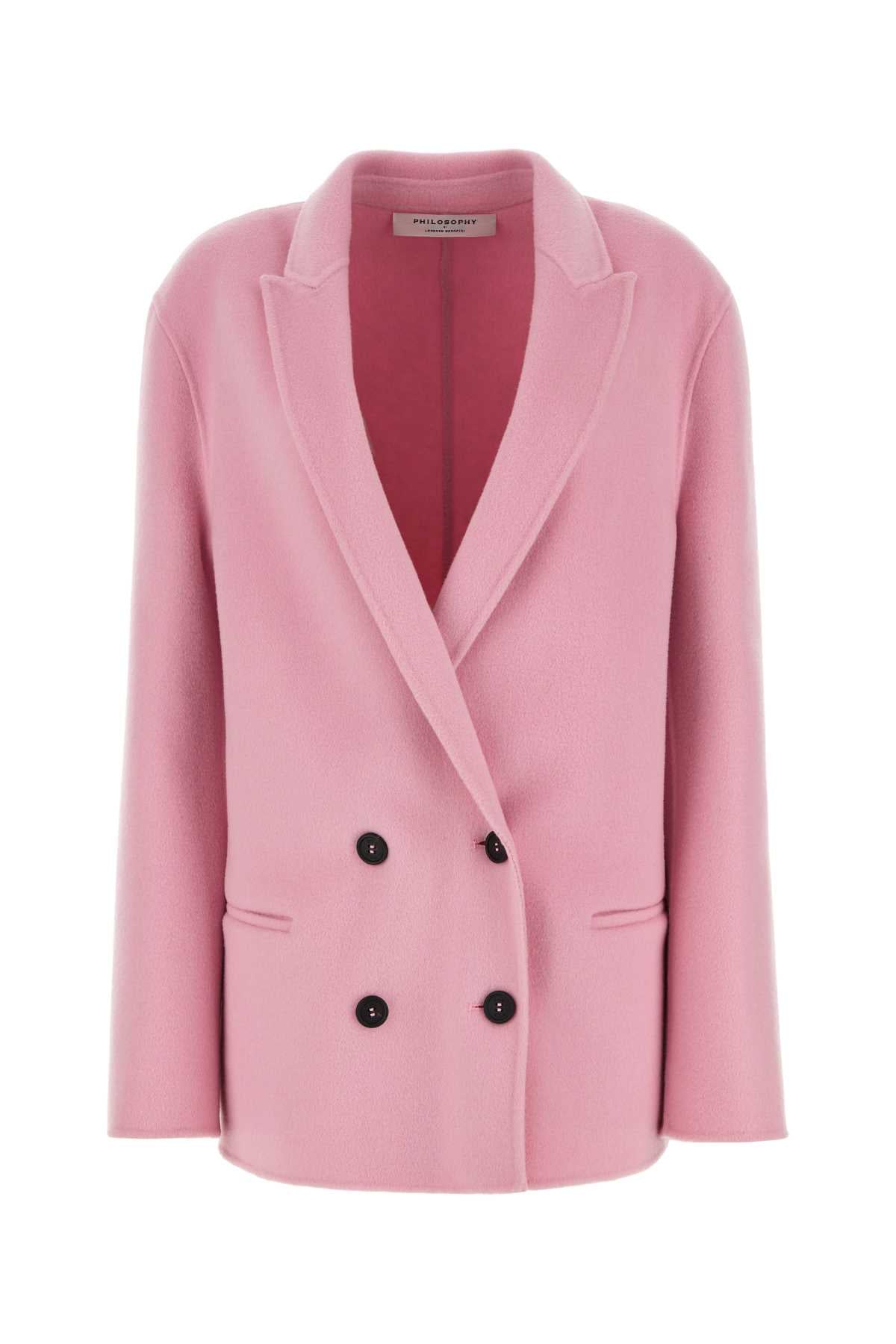 PHILOSOPHY DI LORENZO SERAFINI Sophisticated Pink Wool Blazer