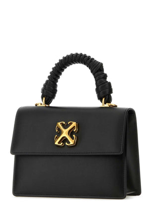 OFF WHITE Chic Mini Leather Handbag - Modern Black Jitney Design