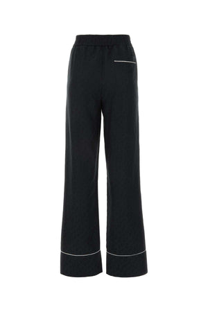 OFF WHITE Silk Blend Black Pants for Women