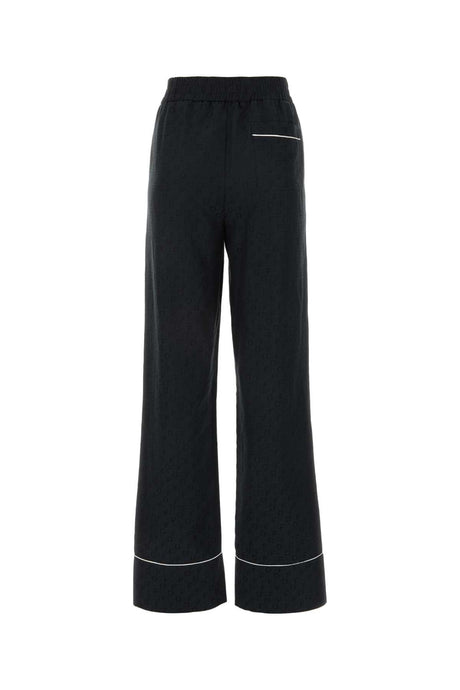 OFF WHITE Silk Blend Black Pants for Women