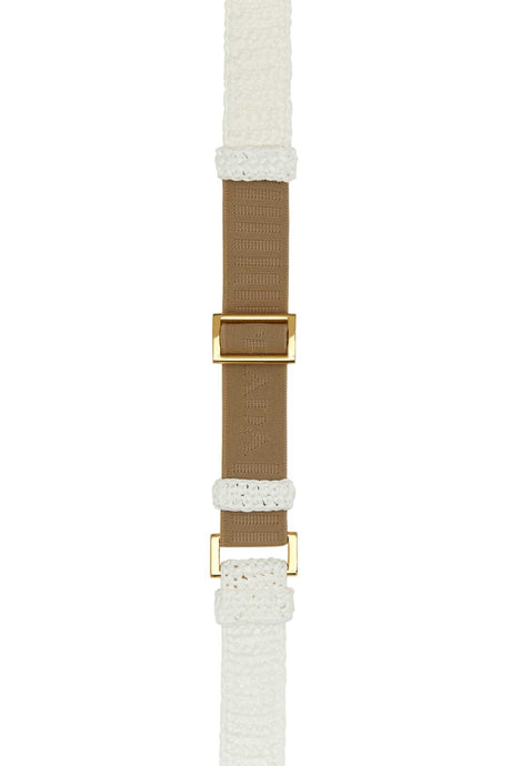 PRADA Chic White Raffia Belt - 2 cm Height