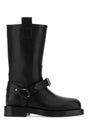 BURBERRY Elegant Black Leather Saddle Boots for Women