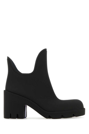 BURBERRY Chic Black Rubber Marsh Ankle Boots with 6.5 cm Heel