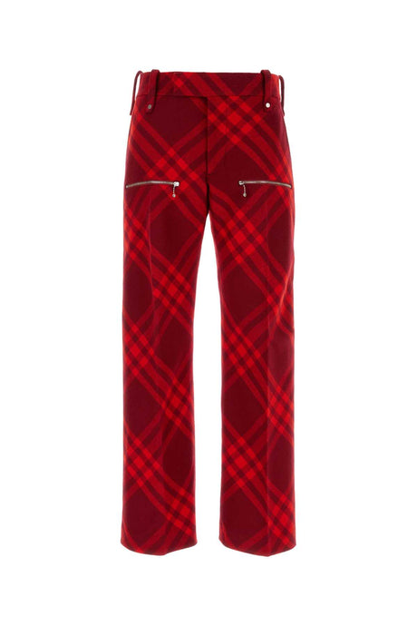 BURBERRY Embroidered Wool Pants for Men - 2024 Collection