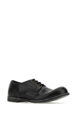 DOLCE & GABBANA Classic Black Leather Lace-Up Shoes for Men