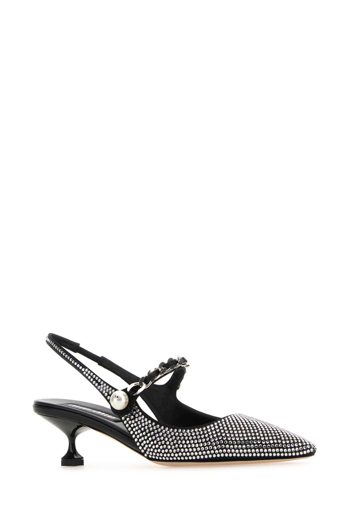 MIU MIU Embellished Satin Mini Pumps