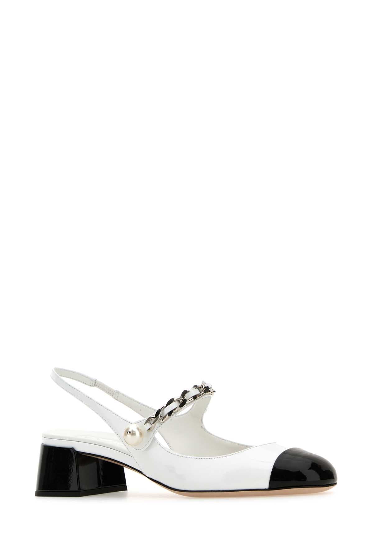 MIU MIU Chic White Leather Pumps with 3.5 cm Heel